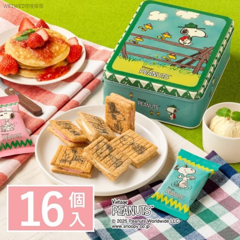 ＜單盒免運＞砂糖樹x史努比✨聯名限定綜合夾心餅(16入鐵盒)